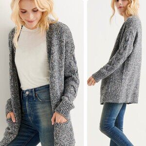Lucky Brand Venice Marl Cable Sleeve Long Cardigan